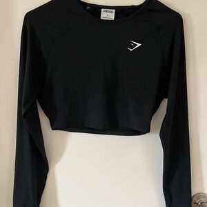 Gymshark Women's Black Long Sleeve Crop Top